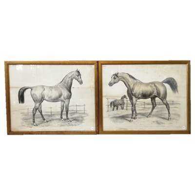 Dyptyk z końmi, litografia